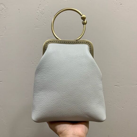 Handsewn Vintage Oriental Style Genuine Leather Kisslock Wristlet/Crossbody - Picture 5 of 13